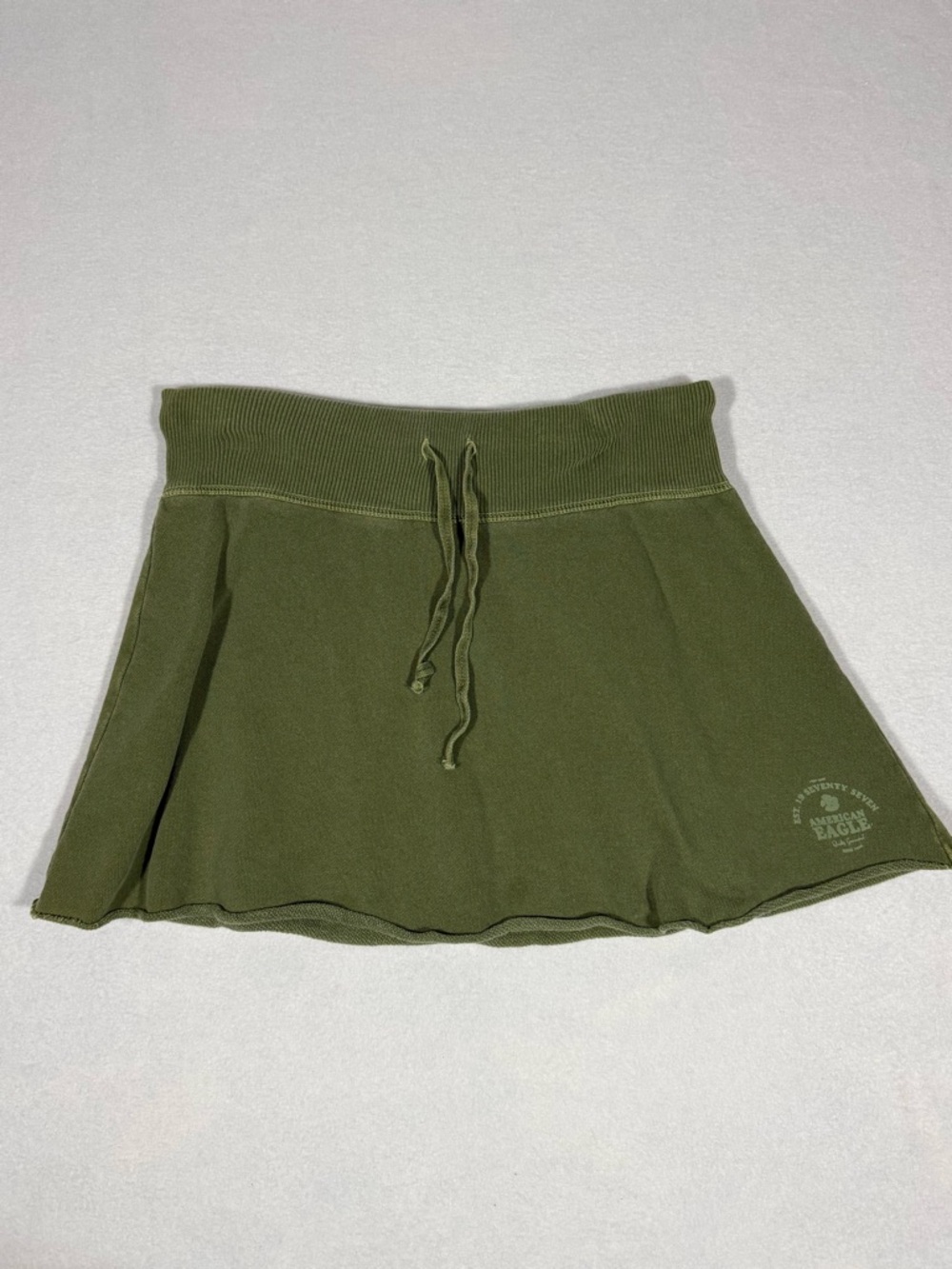 Vintage Y2K American Eagle Army Olive Green Active Skirt Drawstring Size XS